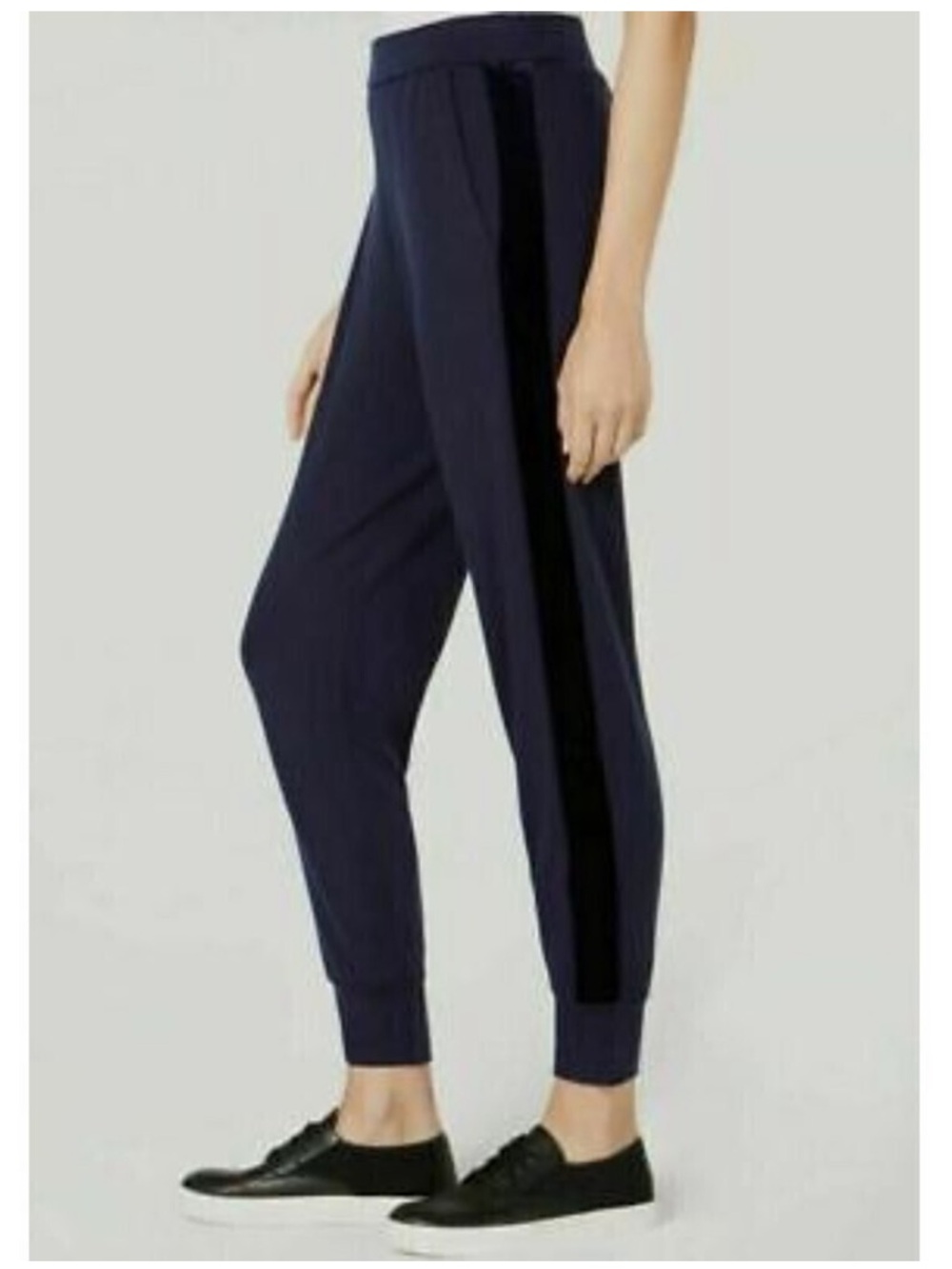 Eileen Fisher Velvet Side Jogger Knit Pants Classic Black Women’s Large Petite